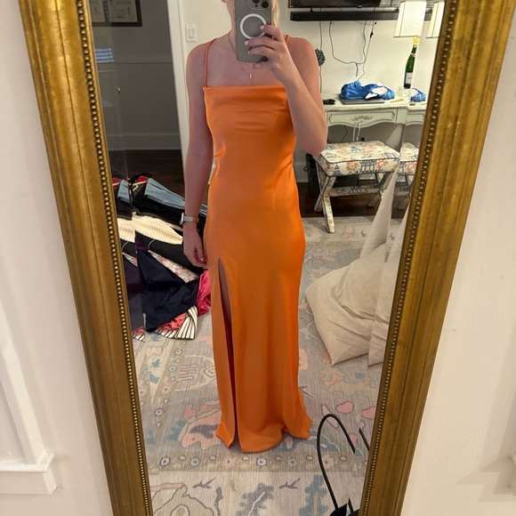 STAUD Dresses & Skirts - STAUD Vibrant Orange Strapless Dress